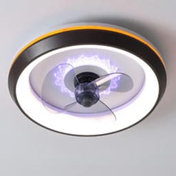 Plafond Ventilator - Lichtarmatuur - Verkoeling en Licht - Dimbaar met Afstandsbediening - 50cm Diameter - Zwart — thumbnail 2