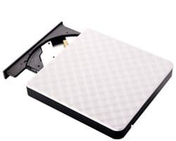 Externe USB 3.0 dvd-brander, hoge snelheid, geschikt voor pc's en laptops, wit.