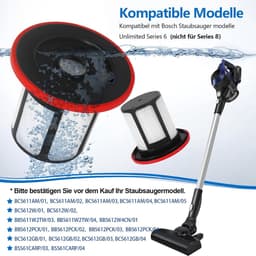 Filter - 2 Stuks Geschikt voor Bosch Unlimited Serie 6 Accustofzuiger - Stofzuiger onderhoud en reinigings accessoires - Stofzuigerfilter - hepa filter - stofzuigerfilter - Vervangingsfilter - Stofzuiger Onderdeel — thumbnail 7