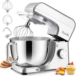 Keukenmachine - Mixer - Bakken en Koken - Krachtige Motor 1300W - 5.5 Liter Kom - Zilver — thumbnail 1