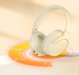 Draadloze Bluetooth stereo hoofdtelefoon met ruisonderdrukking, open ontwerp, hoogwaardige audio, krachtige bas, microfoon, opvouwbaar en lichtgewicht, geschikt voor reizen, thuiswerk, de sportschool, mobiele telefoon en computergebruik. Wit — thumbnail 5