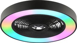 Brilliant Catania - Plafondventilator - LED 40W - CCT - 2700K-6500K - Dimbaar - ICRGB - Nachtlicht - Timer - Afstandsbieding - Zwart — thumbnail 1