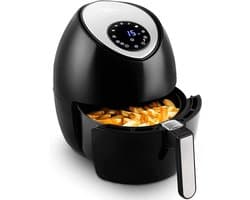 Aura® Airfryer xl - Airfryer xxl - Heteluchtfriteuse - 4,5 Liter - anti-aanbakmand - Zwart -33cm x 33cm x 37cm