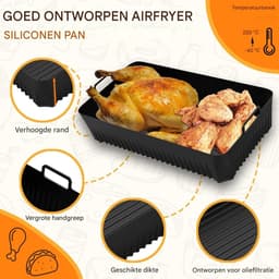 EXCITAT Siliconen Airfryer Liners - Airfryer Mallen - Airfryer Accessoires - voor Innsky, Princess Airfryers - 2 stuks — thumbnail 7