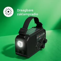 PHILIPS TAR1609 draagbare Noodradio FM/AM-radio met interne oplaadbare batterij, back-up met AAA-batterij en handslinger, zonne-energie, ingebouwde led-lamp en zaklamp als noodradio survival emergency radio voor kamperen, wandelen en stroomuitval — thumbnail 5
