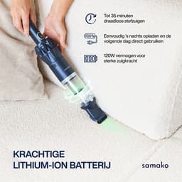Kruimeldief NanoDetect 120W - Kruimelzuiger Snoerloos - Krachtige Handstofzuiger - Draadloos - Autostofzuiger - Samako — thumbnail 8