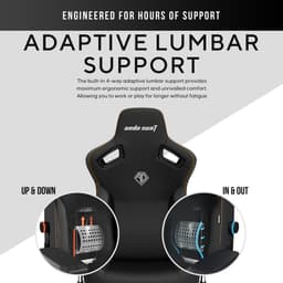 Andaseat Kaiser 3 Zwart large - Ergonomische Gamestoel - Magnetisch Nekkussen - Verstelbare Lendensteun - Luxe 4D-armleuningen - Premium PVC-leer — thumbnail 4