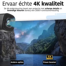 Proun Mini Beamer - Alles-in-één met 4K-ondersteuning - Full HD - iOS & Android - Mini Projector Smart TV - Zwart — thumbnail 4