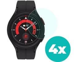 Samsung Galaxy Watch 5 Pro screenprotector - 4 stuks - Geschikt voor Samsung Galaxy Watch 5 Pro 45 mm - Bescherming smartwatch scherm - Beschermer Samsung Galaxy Watch 5 Pro 45mm screen protector beschermplaatje - 4 stuks