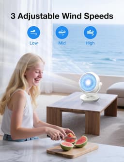 RFWR® Tafelventilator met 3 snelheden en stille werking – ideaal voor slaapkamer en thuiskantoor — thumbnail 1