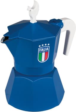 Moka pot Mokavit Italia FIGC Blauw – Italiaanse percolator 3 kopjes – Alternatief voor Bialetti – Voetbal editie — thumbnail 2