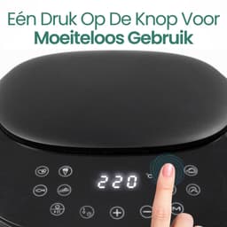 Emerio Airfryer XL 1300W - 4,5 Liter Heteluchtfriteuse - Regelbare thermostaat 40ºC tot 220ºC - 8 Kookprogramma's - AF-129369 Zwart — thumbnail 2