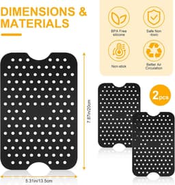 2pcs Air Fryer Silicone Pot - Silicone Air Fryer Liner - Reusable Non-Stick Air Fryer Basket - Air Fryer Accessory voor Thuis Keuken - Keukenbenodigdheden — thumbnail 4