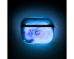 GlowsandGuards - Airpods 4 hoesje - Glow in the dark - Inclusief UV lampje om op te lichten - AirPods 4 case - Hét satisfying AirPods hoesje - AirPods 4 - Blauw