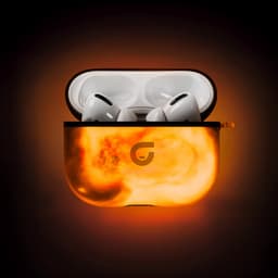 GlowsandGuards - Airpods pro hoesje - Glow in the dark - Inclusief UV lampje om op te lichten - AirPods pro case - Hét satisfying AirPods hoesje - AirPods Pro - Oranje — thumbnail 4