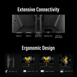 ASUS TUF Gaming VG27AQL5A - QHD Gaming Monitor - 210 Hz - FreeSync Premium - USB Hub - 27 inch — thumbnail 6