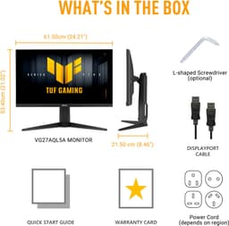 ASUS TUF Gaming VG27AQL5A - QHD Gaming Monitor - 210 Hz - FreeSync Premium - USB Hub - 27 inch — thumbnail 3