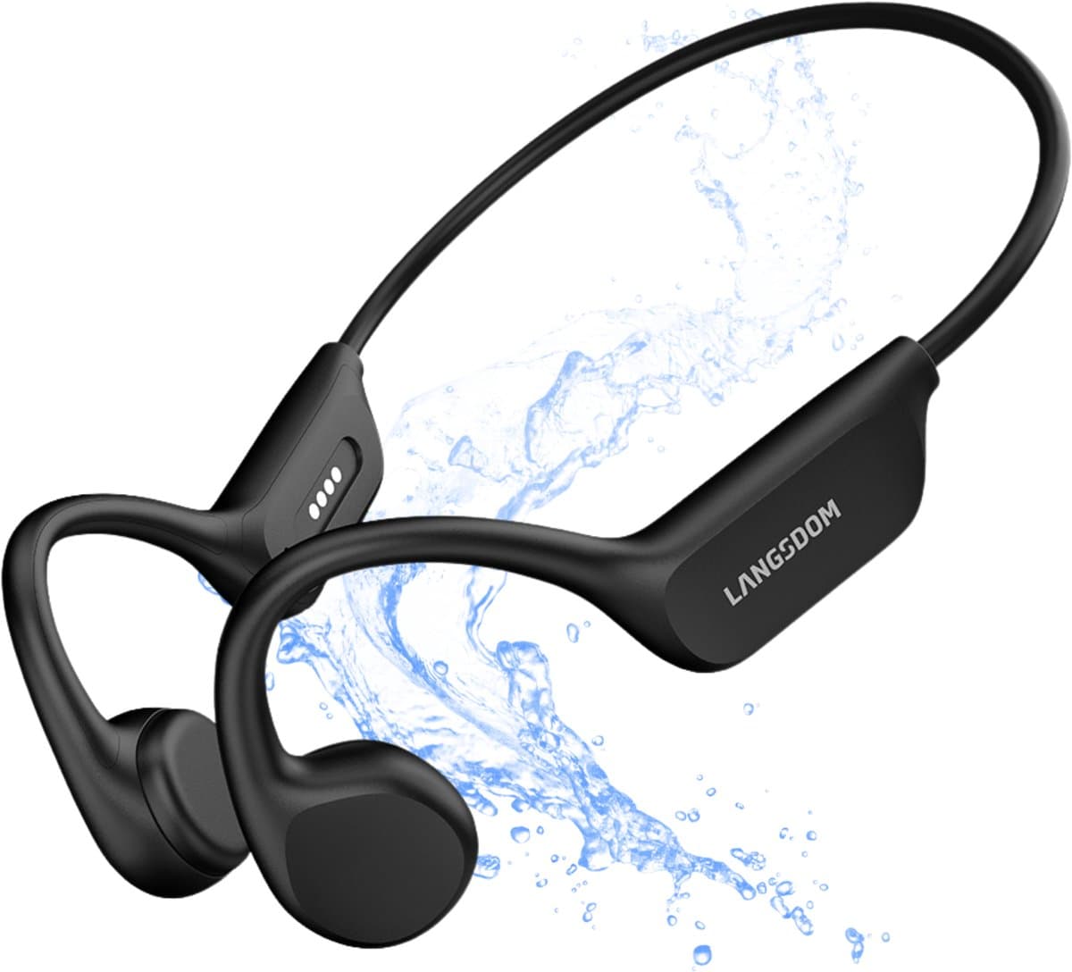 Langsdom Bone Conduction Headphone - Sportoordopjes - Koptelefoon - Sport oortjes - Open-ear - Bluetooth - IPX8 Waterbestendig - Draadloos - 32GB interne geheugenkaart — afbeelding 1