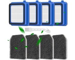 TOVBMUP Filters geschikt voor QX7 AEG - 8 stuks - Filteraccessoireset geschikt voor AEG - QX6, QX7, QX8-2, FX9 Stofzuiger Reserveonderdelen Vervangende Filters - Inclusief 4 Motorfilters, 4 Sanitaire Filters en 1 Wasbare Reinigingsborstel