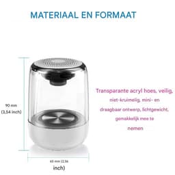 Bluetooth 5.0 LED Speaker – Draagbare Mini Speaker met 360° HIFI Stereo, Krachtige Bass, Kristal Glas Ontwerp, TF/USB, Handsfree Bellen — thumbnail 2