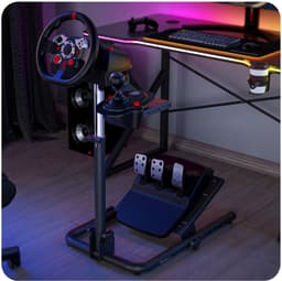 HUZARO Speed 2.0 - racestuur standaard - stuurstandaard - Wheel stand - race cockpit - Inklapbaar - Geschikt voor Logitech, Thrustmaster & Fanatec - Zwart — thumbnail 4