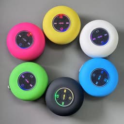 Led Draadloze Bluetooth Speaker Draagbare Waterdichte Zuignap Mini Douche Speaker - Keuken Speaker - LED - verschillende kleuren — thumbnail 5