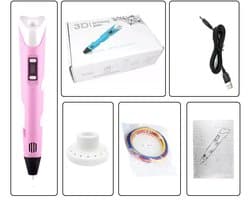 3D-printpen voor kinderen, hoge temperatuur, driedimensionale graffiti-schildering, magische pen voor normale temperatuur, slim - rood