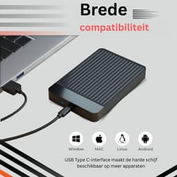 MKSS® Harde Schijf Extern - Draagbare - 1TB Opslag - Zwart — thumbnail 4