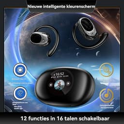 Draadloze In Ear Oordopjes Bluetooth 5.4-Sport Bluetooth Oordopjes -Laadkast met slim kleurenscherm-Noise Cancelling- Touch Control Open Oor waterdichte oortelefoon-Inclusief Oorhaak — thumbnail 3