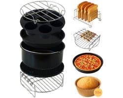 Goliving Airfryer Accessoires Set - Geschikt voor Airfryers vanaf Ø20,5 cm - 50x Cupcake Vormpjes - Bakvorm - Cakevorm - Muffinvorm - Pizzapan