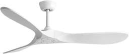 Bovista Plafondventilator - Met Verlichting - Plafond Ventilator - Met Lamp - Plafonniere Met Ventilator - Wit - 132cm — thumbnail 1