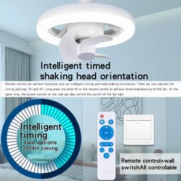 Bovista Plafondventilator - Met Verlichting - Plafond Ventilator - Met Lamp - Plafonniere Met Ventilator - Met Licht - Wit — thumbnail 3