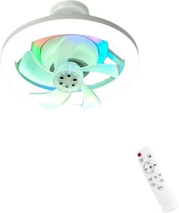 Nivard Plafondventilator - Met Verlichting - Plafond Ventilator - Met Lamp - Plafonniere Met Ventilator - Met Licht — thumbnail 1