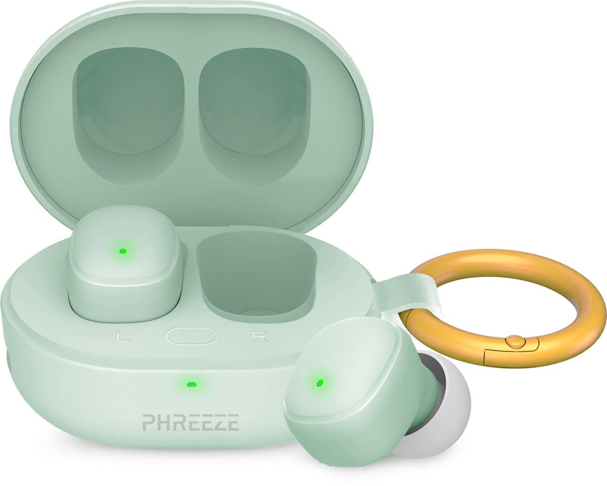Phreeze Mini EarBuds - Draadloze Oordopjes - Groen - Geschikt voor Apple & Samsung - Oortjes Draadloos met Bluetooth 5.4 — afbeelding 1