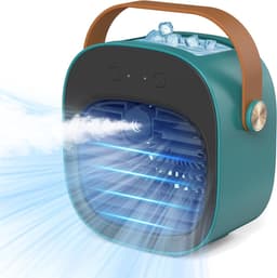Draagbare ventilator - 4000 mAh oplaadbare miniventilator - 3 snelheidsinstellingen - 5-10 uur looptijd - Stille bureauventilator - Persoonlijke luchtkoeler voor thuis, slaapkamer, reizen, kantoor en buiten - Groen — thumbnail 1