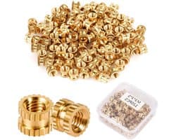 Allecto Plus - 120 stuks 3D-Print Inzetstuk met Schroefdraad M3x3x5mm - Handige M3 Moeren voor 3D-Printer - Gekartelde Binnendraad.