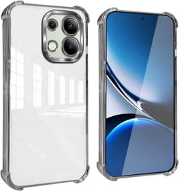 Allecto Plus - Dun TPU Hoesje voor Smartphone - Schokbestendig - Transparant - Anti-Vingerafdruk - Zilver - Beschermhoesje - Universele Pasvorm voor smartphones met een schermgrootte tot 6,5 inch. — thumbnail 1