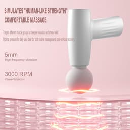 Mini-massagepistool - Draagbare spiermassage, diepe weefselpercussiemassage voor atleten, stille technologie, 6 opzetstukken, voor mannen en vrouwen, groen — thumbnail 4