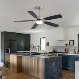 Re-purelife® Koel Zomer Collectie Grote Plafondventilator Ø132 cm met LED & Afstandsbediening – 6 Snelheden, 5 Bladen, Omkeerbare DC Motor met Zomer- & Winterfunctie, Stil & Energiezuinig – Must-Have Zomer voor Woonkamer, Slaapkamer – Brushed Nickel — thumbnail 4