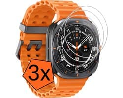 Screenprotector - 3 Stuks - Geschikt voor Samsung Galaxy Watch Ultra (47 mm) - Sterk & Shockproof - Tempered Glass - Gehard Glas - Beschermglas Screen - Bescherm Protector - Cover voor Smartwatch