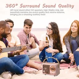 Retro bluetooth luidspreker - vintage luidspreker met klassieke antieke stijl - luid volume - draadloze Bluetooth 5.0-verbinding - bluetooth luidsprekers boxen - groente — thumbnail 4