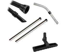 Multaparts® hulpstukken set geschikt voor Numatic Henry / Hetty series parket zuigmond, complete stofzuigerslang (2.5 meter), RVS buizen & RVS zuigbocht | Vervang alle hulpstukken in 1 keer | Professionele kwaliteit onderdelen voor een setprijs