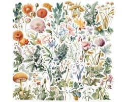 Meer Leuks - Stickerset Planten en Bloemen - 50 stuks - Bullet Journal Stickers - Planner Agenda Stickers - Scrapbook stickers - Laptop stickers - Telefoon stickers - Bujo stickers - Hobbystickers