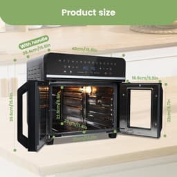 Ohana DT - Airfryer Oven - Heteluchtfriteuse - Heteluchtoven - XXL - 23L - 15 Programma's - 2200W - LED Display -Zwart — thumbnail 6