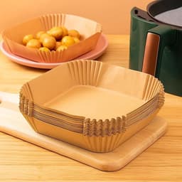 Bakplaten voor de Airfryer - airfryer - airfryer accessoires - Wegwerpbare vetvrije bakplaten - Antiaanbak bakplaten - 50 vellen — thumbnail 2