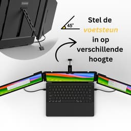 Portable Monitor 14 Inch Tri Screen - Gratis Reistas - Laptop scherm extender - Draagbare monitor - 14 inch monitor - Extra scherm laptop - Draagbare monitor voor laptop - tri screen monitor - portable beeldscherm - USB Monitor — thumbnail 5