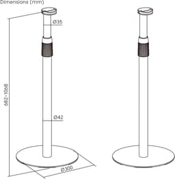 Maclean - 2x Speaker stands - vloerbevestiging, Sonos Era 100 & 300, MC-496 — thumbnail 4