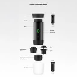 Draagbare Koffiemachine 2-in-1 Serie - Batterijgevoed - Compact Design - Voor Thuis & Outdoor - Eenvoudig Schoonmaken — thumbnail 2