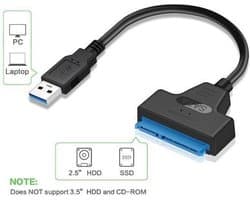 22 Pin SATA III Om USB 3.0 2,5 inch harde schijf Adapter Cable Converter UASP Voor 2.5" Laptop HDD SSD (geen ondersteuning voor 3.5" HDD)