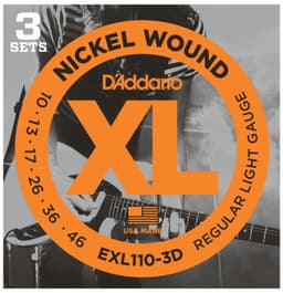 D'Addario EXL110-3D Snaren 3-Pack voor Elektrische Gitaar (10-46) — thumbnail 1